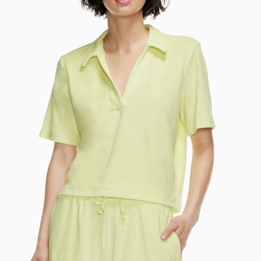 Aritzia Wilfred Free Popsicle Terry Polo T-Shirt